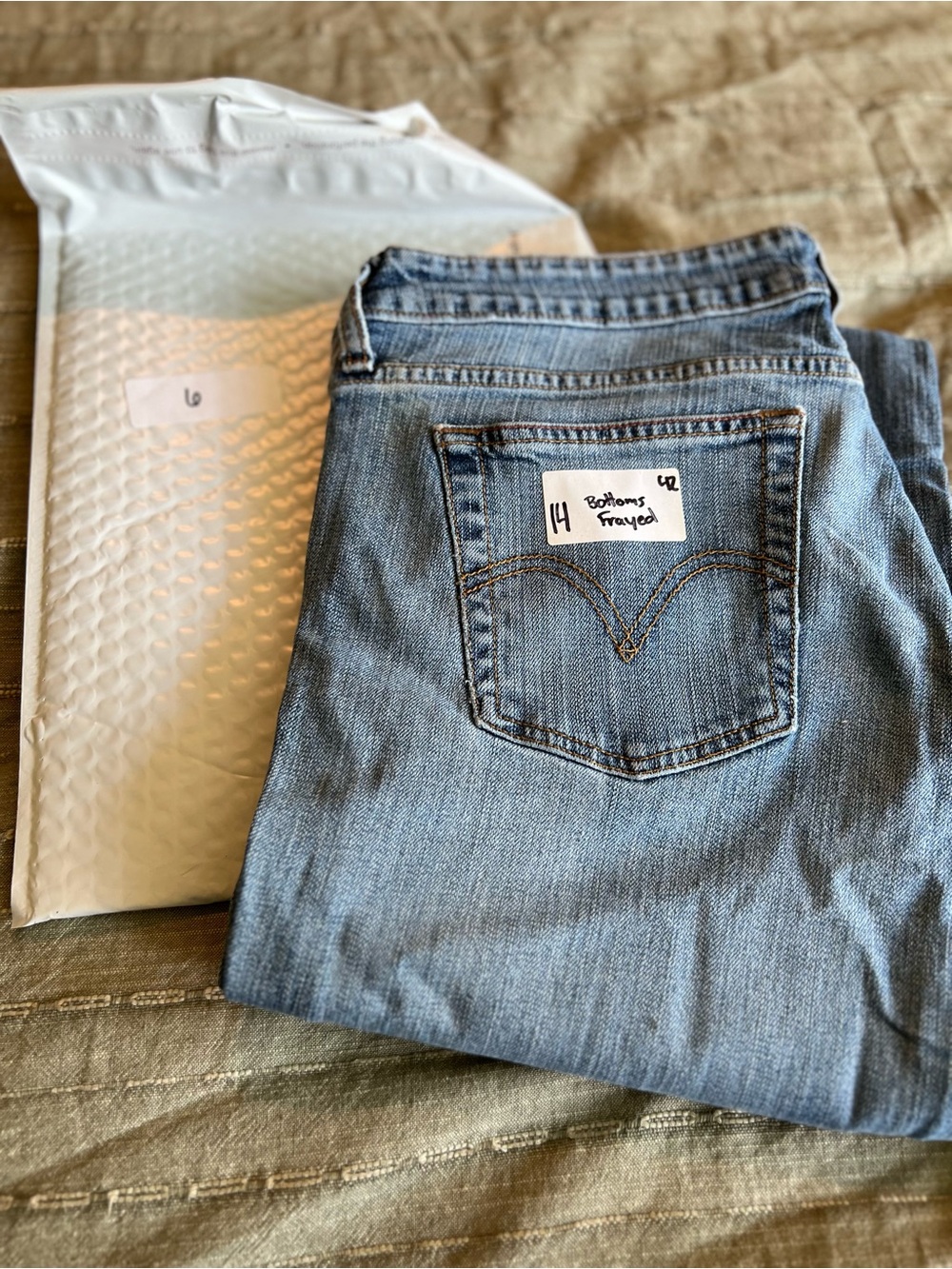 Levi's Light Blue Denim Shorts with Copper Stitching